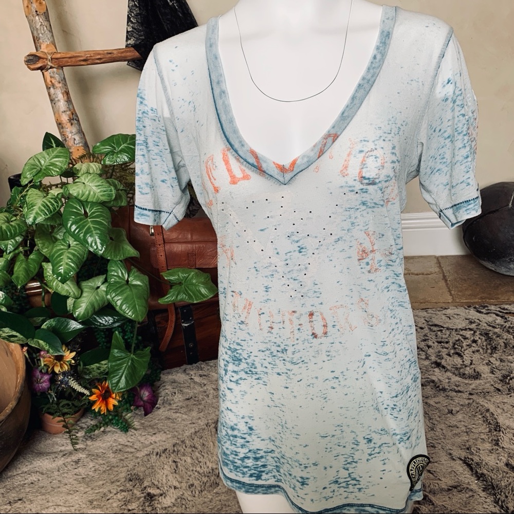 💙AFFLICTION🧡 Womens XL Rhinestone T-shirt